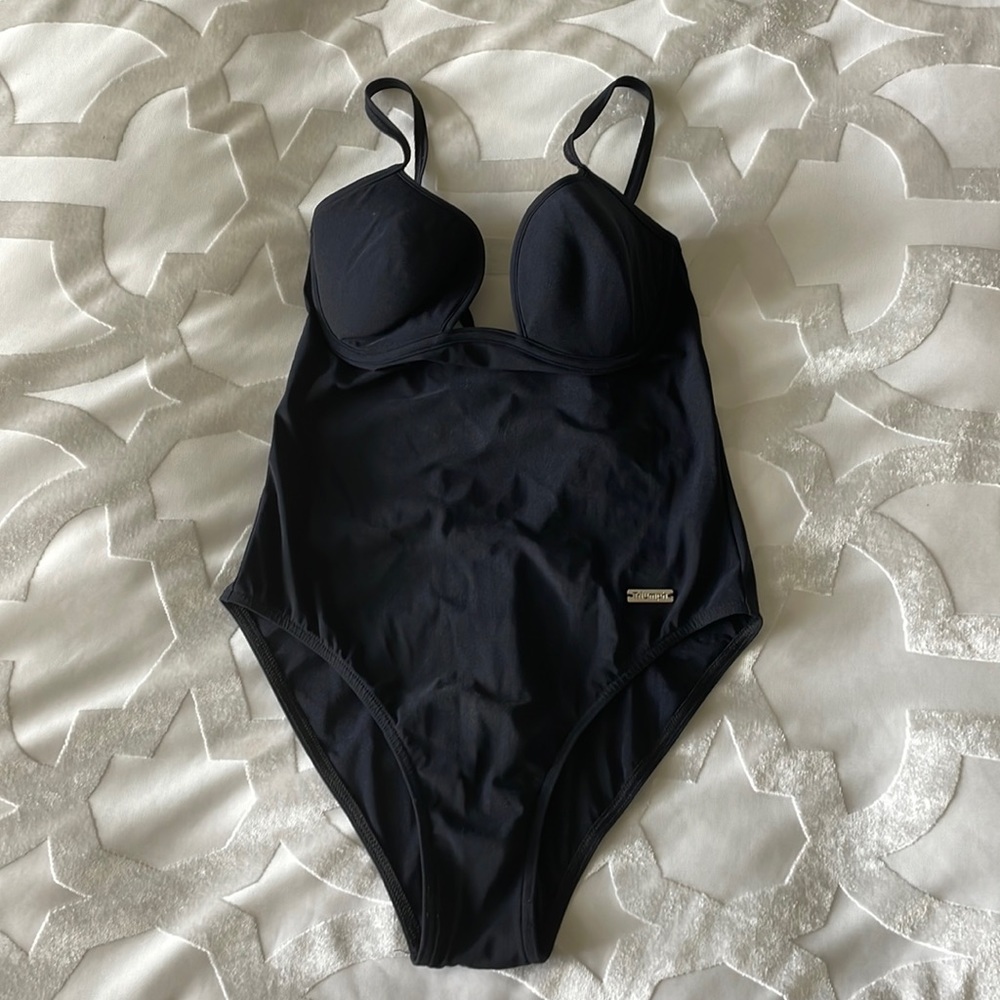 Triumph one piece black bathing suit medium